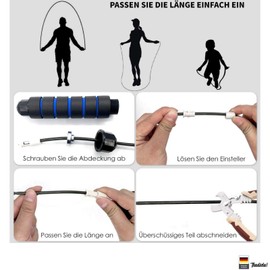 Tradista Skipping Rope, Speed Rope, Adult Skipping Rope with Good Quality Ball Bearings, Adjustable Length - Blue