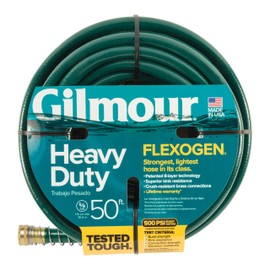 Gilmour Flexogen 5/8" x 50' Heavy Duty Flexogen Water Hose, Flexible Garden Hose for Vegetable Gardens, Flower Beds, and Lawn Sprinklers