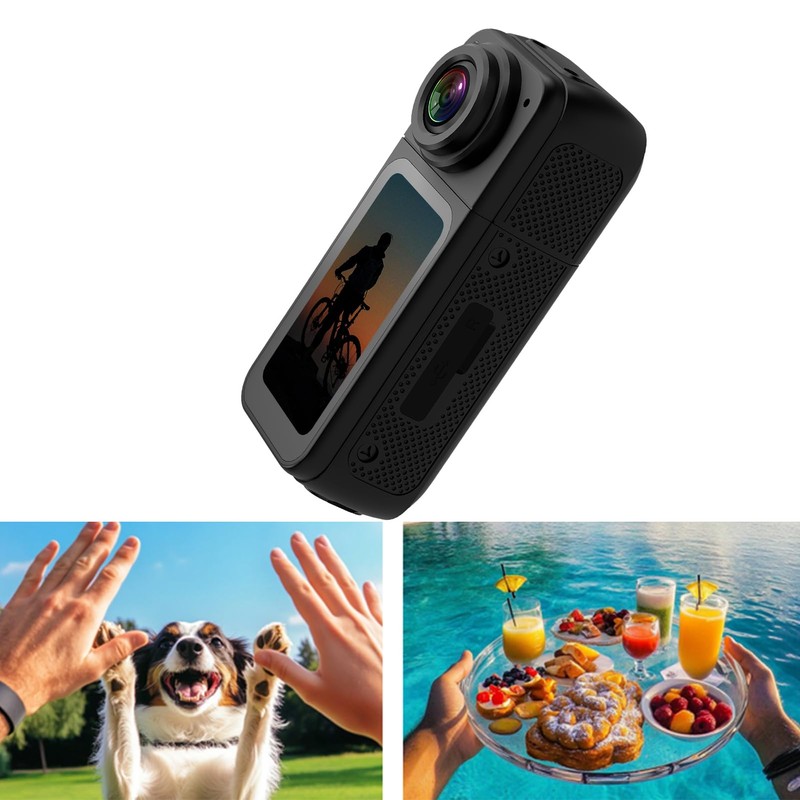 2.7K Thumb Action Camera, 170° Wide Angle Tiny Portable POV