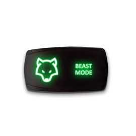 Beast Mode - Green - STARK 5-PIN Horizontal Laser Etched LED Rocker Switch Dual Light - 20A 12V ON/Off