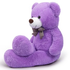 Sausudols Giant Teddy Bear 47 Inches Stuffed Animal Plush Bear for Girls Boys Cuddly Teddy Bear Gift for Valentine's Day Christmas Day Birthday Purple