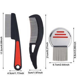 3pcs Dandruff Comb, 3 Shapes Scalp Sweep Comb Stainless Steel Fine Tooth Hair Combs Hollow Tooth Dandruff Remover Cleaning Tools for Women Men Scalp Massage Dirt Remova