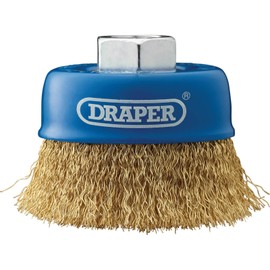 Draper 41444 Crimped Wire Cup Brush, 80mm x M14 , Blue