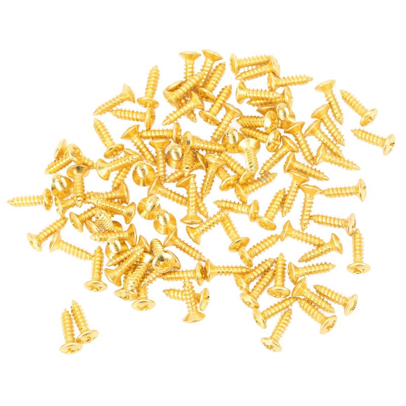 100PCS Guitar Pickguard Screws Metal Guard Plate Mounting Screw Electric