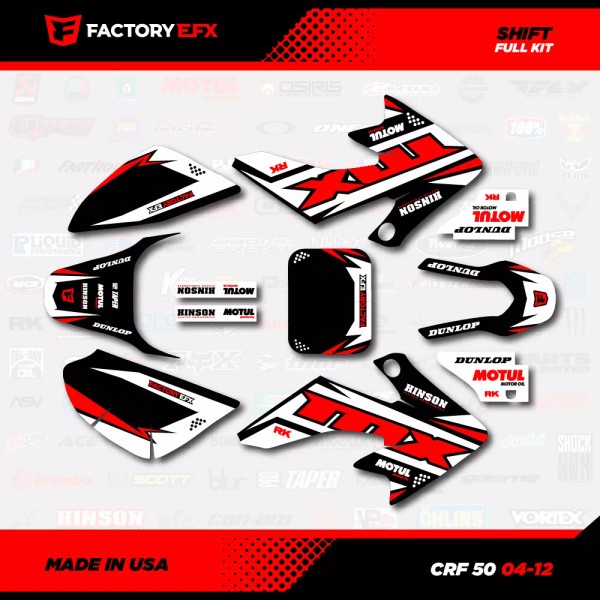 Factory EFX Black White & Red Shift Racing Graphics kit