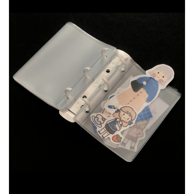 Donaly Mini Organizer, 3 Hole Binder, Korean Notebook, Trading Card