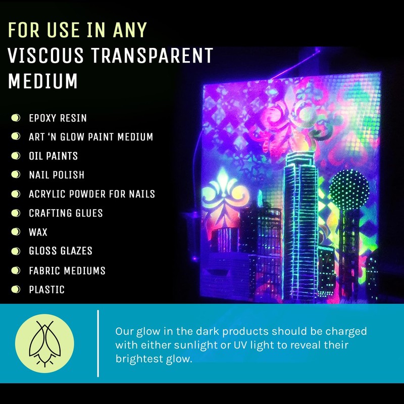 Glow in The Dark Pigment Powder - Neutral and Fluorescent