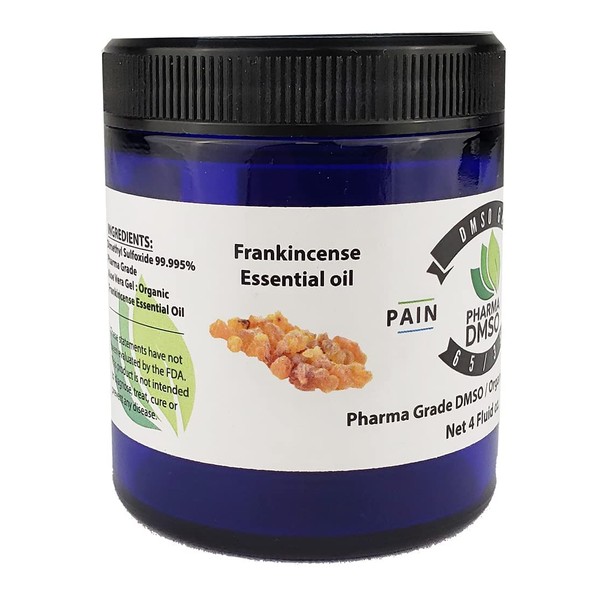 DMSO Gel Infused w/Frankinsence Essential Oil. 65% DMSO / 35% Aloe Vera (1.7 oz) (9 oz)