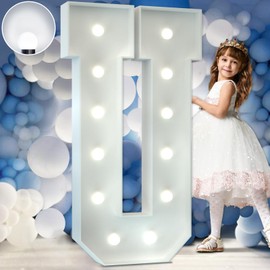 imprsv 4FT Marquee Light Up Letters, Cool White Light Up Letters U, Large Marquee Letters for Party Decorations, Proposal Decorations,Giant Letters for Events Decor, Birthday Wedding Decor