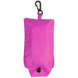 GIDUTEX Foldable Shopping Bag Convertible Mini Pocket Size with Carabiner Hook, pink