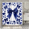 Conipit Bow Shower Curtains Romantic Bathroom Decor Navy Blue Bath