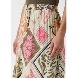 Maxi-Rock aus Viskose mit All-Over-Print rosa 40