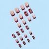 Mkwntg Red French Tip Press on Nails Medium Square Fake