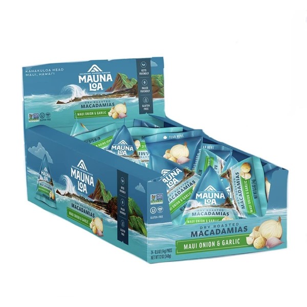 Mauna Loa Premium Roasted Macadamia Nuts, Garlic Onion Flavor, .5