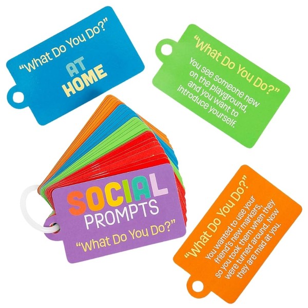 Fun Express Social Emotional Learning Social Skills Prompt Cards on