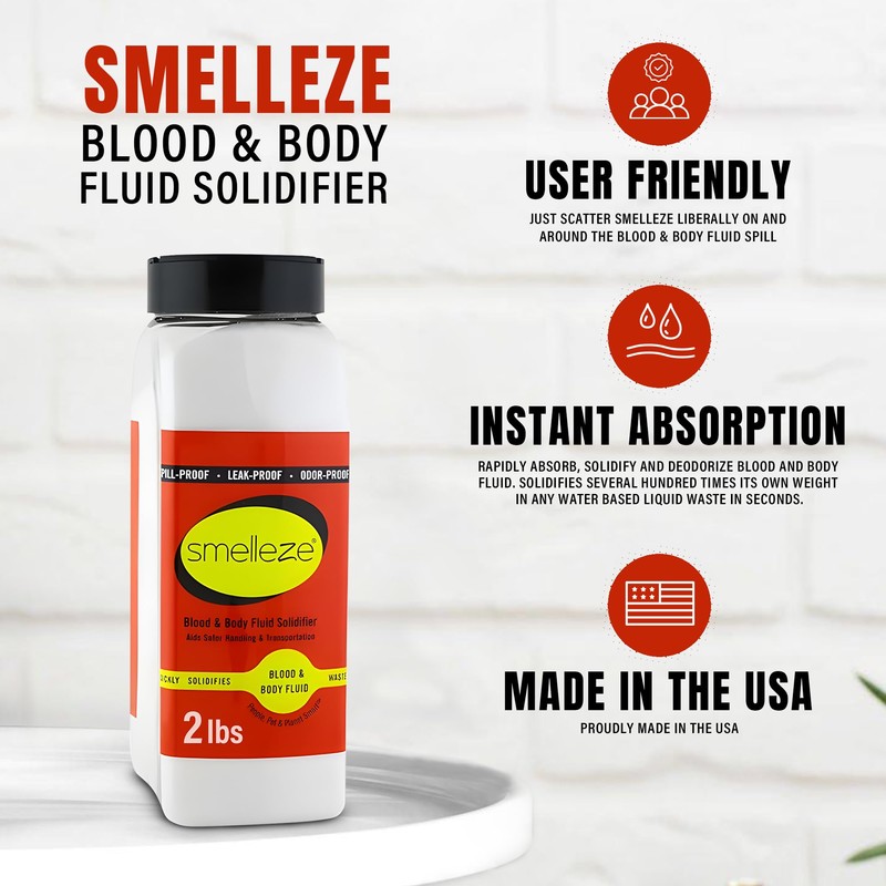 SMELLEZE Blood & Body Fluid Waste Clean Up Super Absorbent,