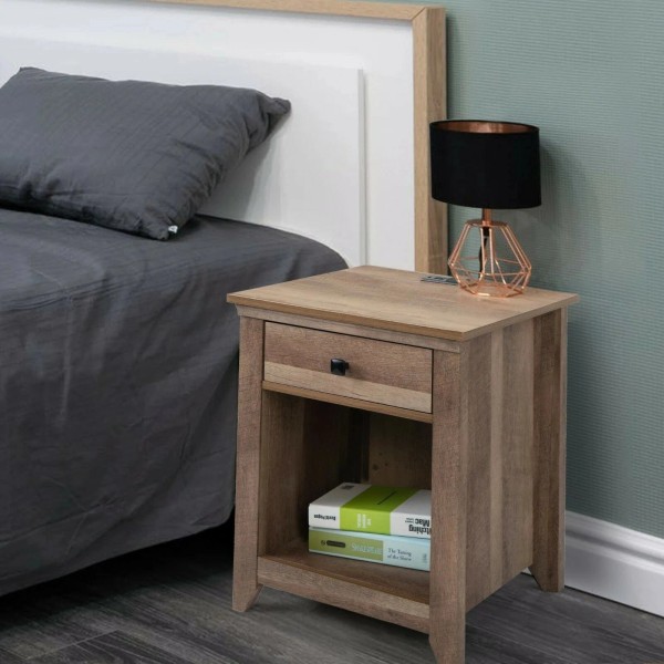 Not Available Home Use Bedside Table with Drawer and Shelf