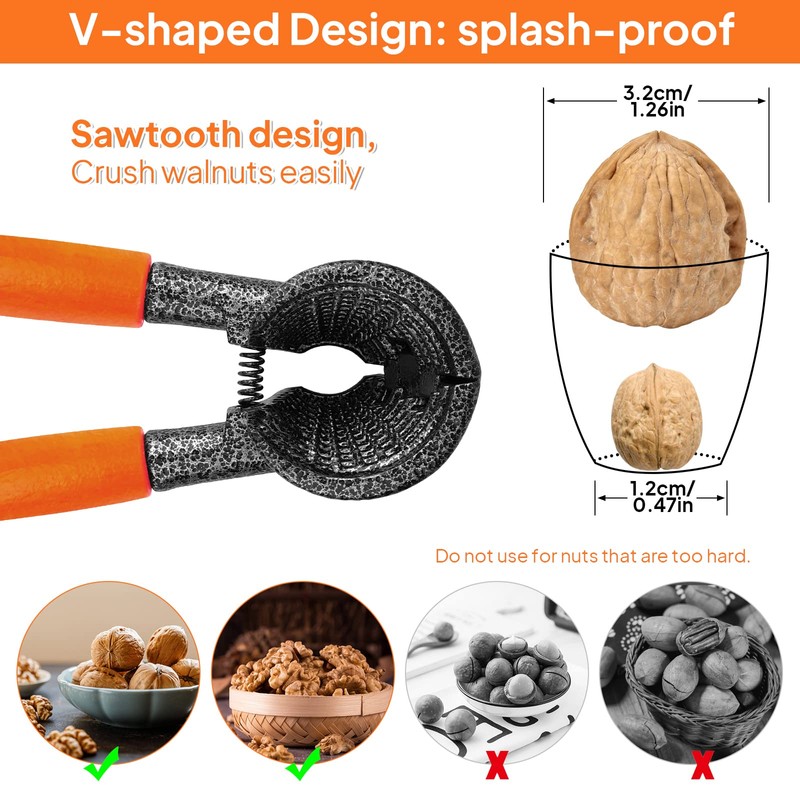 ChromLives Nutcracker, walnuts with non-slip handle, zinc alloy, die-cast zinc,