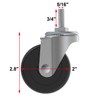 AAGUT 2" Swivel Threaded Casters, 5/16"-18 x 3/4" Stem Rubber