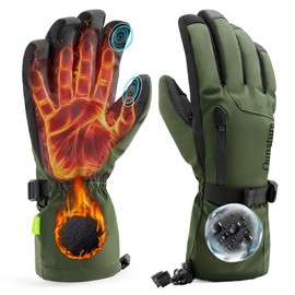 Qunature Ski Gloves Women/Men Ski Gloves Thermal Winter Gloves Touchscreen Waterproof Windproof Snow Gloves XS-XL for Winter Sports Skiing Snowboarding Hiking Green M