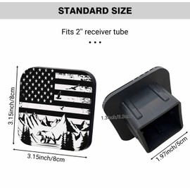 Swono Truck Tow Hitch Cover Lonely Bear in The Mountains 2 Inch Rubber Tow Hitch Cover AUTO Decoration