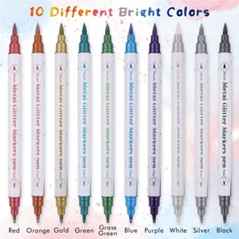 Huiguli Temporary Tattoo Markers for Skin body art tattoo pen Multicoloured Tattoo Kit Face Paint with 10 Tattoo Pens, 60 Patterns Stencils, Kids Adults Dual-End Tattoo Pens Make Bold and Fine Lines