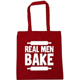 Hippowarehouse Real Men Bake Tote Shopping Gym Beach Bag 42cm x38cm, 10 litres