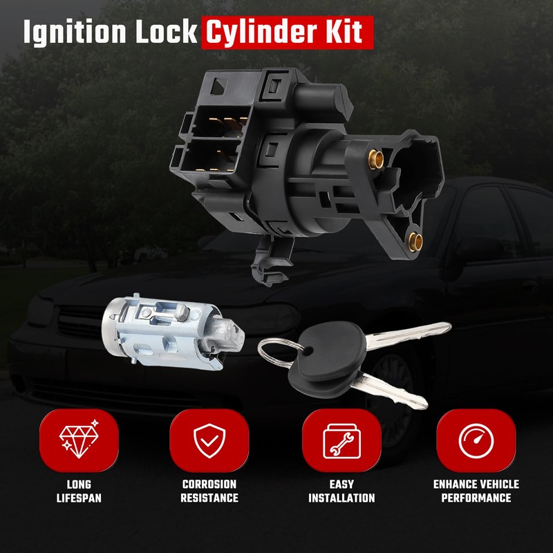 ISINFLASH Ignition Switch & Ignition Lock Cylinder with 2 Keys