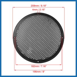 A ABSOPRO 2pcs 8'' Plastic Audio Speaker Cover Mesh Subwoofer Grill Horn Guard Decorative Circle Grille Protector Black Item Replacement