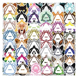 50PCS Stickers for Therian,Therian Stickers,Teens Boys and Girls Sticker Pack Vinyl Skateboard Guitar Door Laptop Luggage Car Bike Water Bottle Birthday Party Supplies Stickers