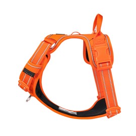 WINHYEPET No-Pull Dog Harness,Adjustable Outdoor Vest Reflective Nylon Soft Pet Harness Dog Suitable Small Medium Large Breeds TLH5654(Orange,XS)