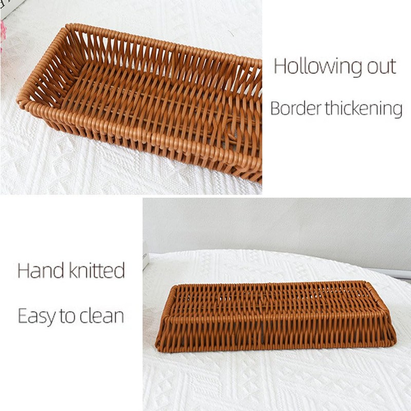 RT&BS 2pcs 10.6'' Wicker Bread Basket, Hand Woven Tabletop Food