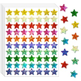 2100 Pcs Christmas Star Stickers for Kids Reward, Foil Star Stickers, Holographic Rainbow Star Stickers, Colorful Reward Stickers for Student Planner and School Classroom Teacher Supplies
