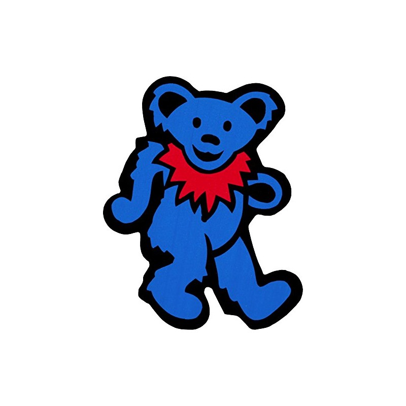Dancing Bear - Blue with Red Necklace - Bumper Sticker