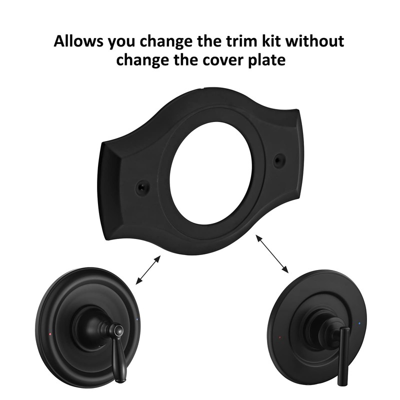 Renovation Shower Cover Plate for 2-Handle or 3-Handle to 1-Handle