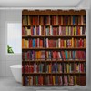 FAITOVE Library Bookcase Shower Curtain Sets Fabric, Polyester Waterproof Bathroom