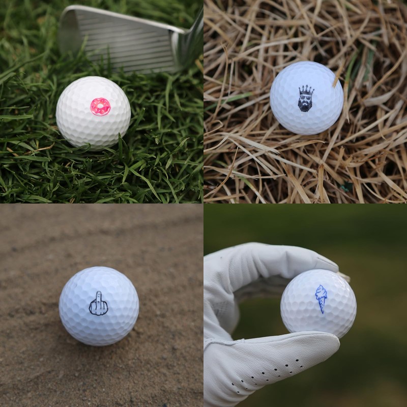 QUBI Golf Ball Stamp, Golf Ball Stamper, Reusable Self-Inking Golf