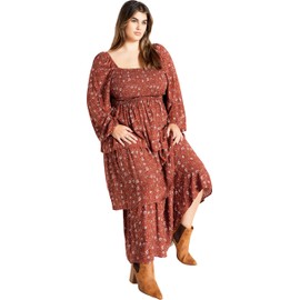 City Chic Women's Plus Size Dahlia Tiered Maxi Dress, 26