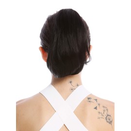 WIG ME UP - 622-V-1 Ponytail Hairpiece Extensions short straight smooth but voluminous black 10inch