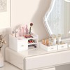 Bamboo Desk Organizer with Drawers Wooden Desktop Storage Drawers for