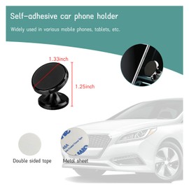 Augeny Car Magnetic Phone Holder, 360 Degree Adjustable Strong Magnet Cell Phone Holder Mount for Auto Dashboard, Universal Vehicle Cellphone Accessories Fit for All Smartphones (Black)