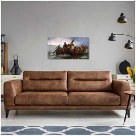 A&T ARTWORK Washington Crossing The Delaware 1851 by Emanuel Leutze The World Classic Art Reproductions,Giclee Canvas Prints Wall Art for Home Decor,16x30 inches