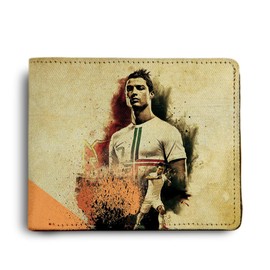 ShopMantra Cristiano Ronaldo CR7 Printed Pu Leather Wallet for Men's/Boy's, Beige, Casual