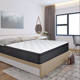 AICEHOME 12" 14"Gel Memory Foam Mattress Innerspring Medium Twin Full Queen King in a box - Twin, 14 inch