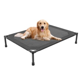 Simple Trending Elevated Dog Bed for Large Dogs, Waterproof Raised Dog Cot with Washable Mesh, Cooling Breathable Pet Bed for Outdoor, 42" x 31", Black