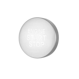 Car Engine Start Stop Push Switch Button Cover Trim Replacement for Lexus for Toyota Subaru (Silver Without Indicator Light Cutout)