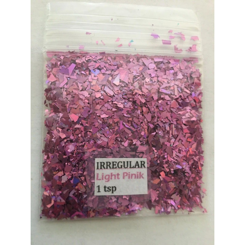 BabyEmma Solvent Resistant IRREGULAR shape Glitter(LIGHT PINK) Nail Art Face