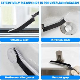 Zeuwets Crevice Cleaning Brush with Hard Bristles, 10 Pieces Corner Cleaning Brush, Joint Cleaning Brush, Corners Multi-Purpose Cleaning Brush for Tiles, Bathrooms, Kitchen (Colourful)