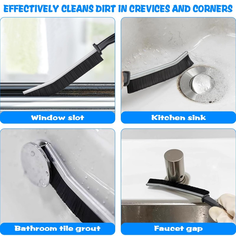 Zeuwets Crevice Cleaning Brush with Hard Bristles, 10 Pieces Corner