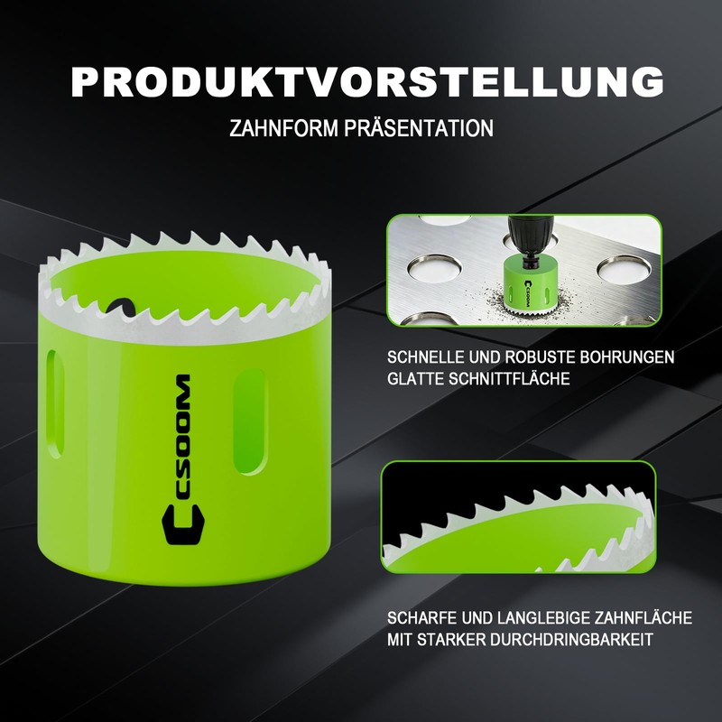 CSOOM 75 mm M42 Bi-Metal Hole Saw Drill Bit for